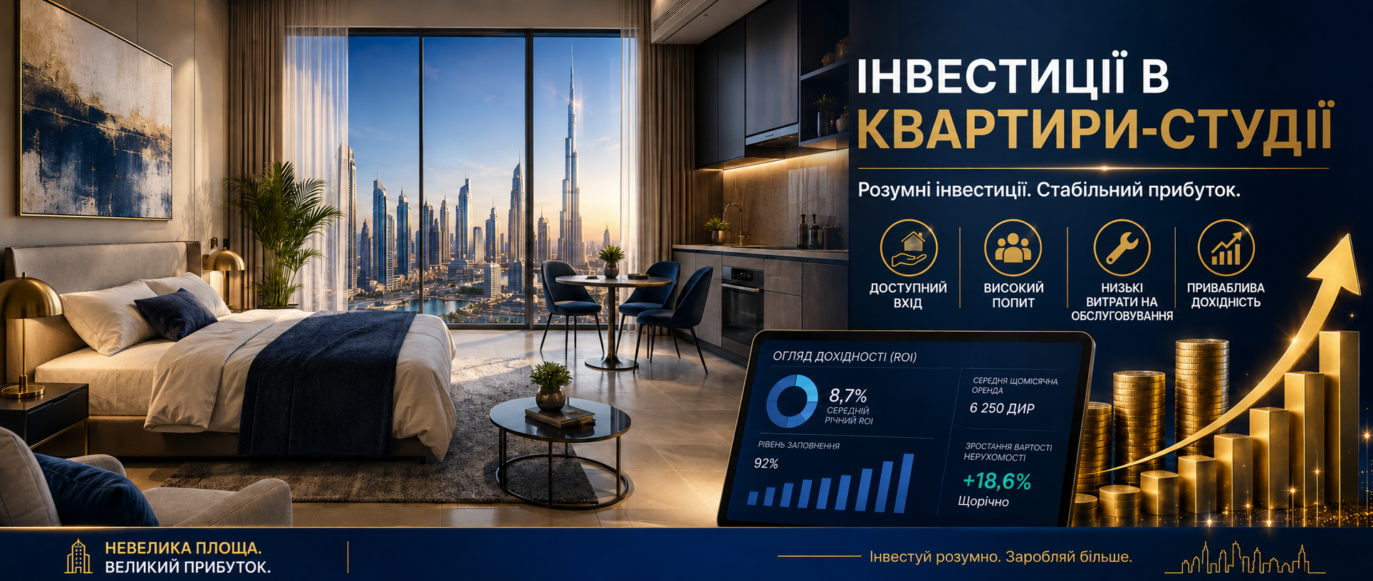 Кейс студії: чому невеликі квартири генерують найвищу дохідність